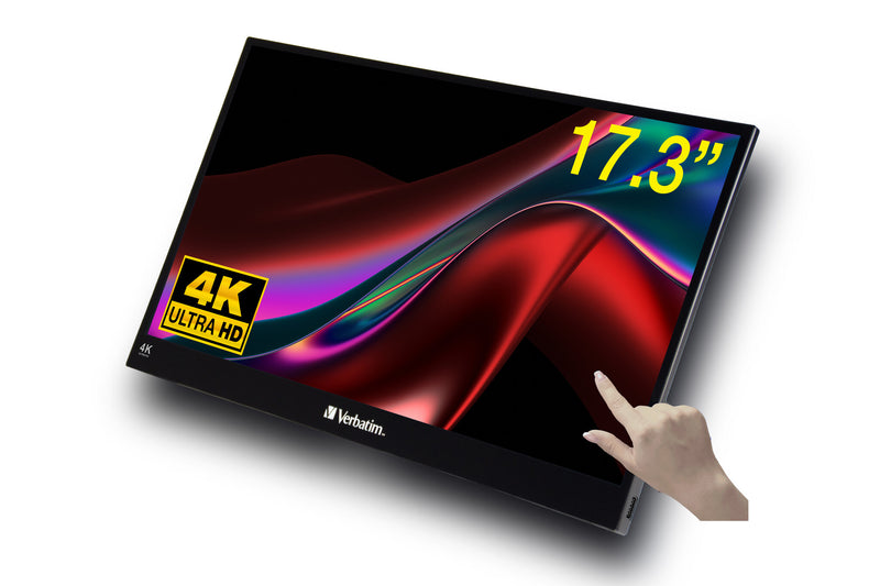 Verbatim 32239 computerskærm 43,9 cm (17.3") 3840 x 2160 pixel 4K Ultra HD LCD Berøringsskærm Sort