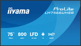 iiyama LH7566UHSB-B1AG skilte display Digital fladpaneldisplay 190,5 cm (75") LCD Wi-Fi 800 cd/m² 4K Ultra HD Sort Indbygget processer Android 24/7
