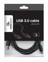 Gembird CCP-USB2-AMCM-10 USB-kabel USB 2.0 3 m USB A USB C 0,48 Gbit/sek. Sort