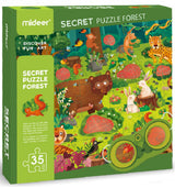 MIDEER Secret Puzzle Forest Puslespil 35 stk Dyr