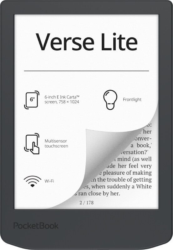 PocketBook Verse Lite e-bog-læser Berøringsskærm 8 GB Wi-Fi Grå