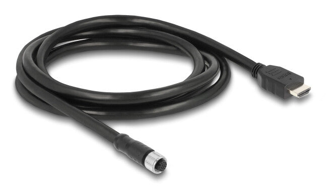 DeLOCK 81218 sensor- & aktuatorkabel 2 m M12 HDMI Sort