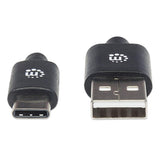 Manhattan 354929 USB-kabel USB 2.0 2 m USB A USB C 0,48 Gbit/sek. Sort