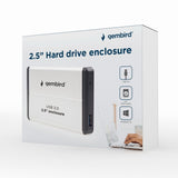 Gembird EE2-U3S-2-S drevkabinet HDD kabinet Sølv 2.5"