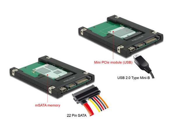 DeLOCK 62853 interface-kort/adapter Intern SATA, USB 2.0