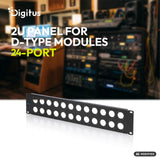 Digitus 2U rack panel for 24 x D-Type modules Tilkoblingspanel
