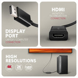 Axagon RVD-HI20N videokabel adapter 0,15 m DisplayPort HDMI Sort