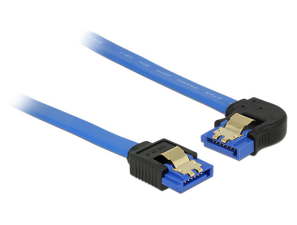 DeLOCK 84986 SATA-kabel 0,7 m SATA 7-pin Sort, Blå