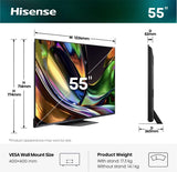 Hisense 55UR8DS TV 139,7 cm (55") 4K Ultra HD Smart TV Wi-Fi Sort, Grå
