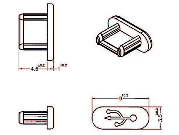 DeLOCK 64007 dækning af sokkel USB Micro-B Sort 10 stk