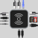 Wozinsky 12w1 ladowanie bezprzewodowe aluminiowy kabel 15 cm Ledningsført USB 3.2 Gen 2 (3.1 Gen 2) Type-C Grå