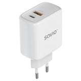 Savio LA-12 oplader til mobil enhed Universel Hvid Vekselstrøm Hurtig opladning Indendørs