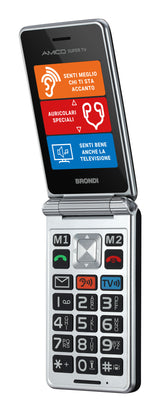Brondi 10282060 mobiltelefon 7,11 cm (2.8") 119 g Sort, Sølv Senior telefon