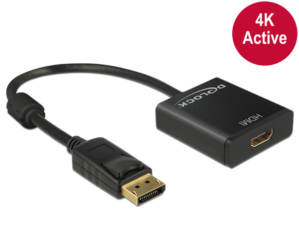DeLOCK 62607 videokabel adapter 0,2 m DisplayPort HDMI Type A (Standard) Sort