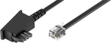 Goobay 68537 telefonkabel 10 m Sort