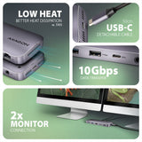 Axagon HMC-12GM2 dockingstation Ledningsført USB 3.2 Gen 2 (3.1 Gen 2) Type-C Grå