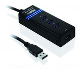 iBox IUH3FB interface hub 5000 Mbit/s Sort