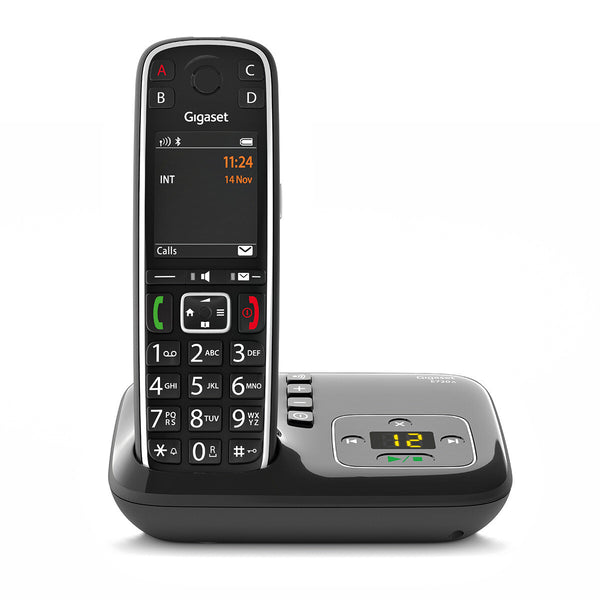Gigaset E720A Analog/DECT-telefon Nummervisning Sort