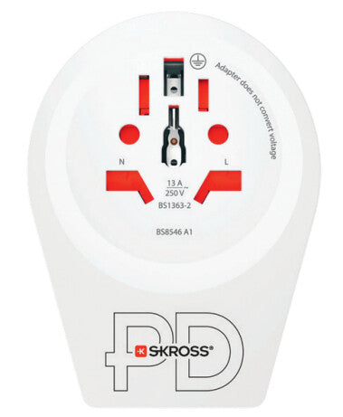 Skross 1.500290 strømstik adapter Type F Universel Hvid