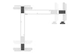 Digitus DA-90453 stel til skrivebord Elektrisk 3 ben Hvid