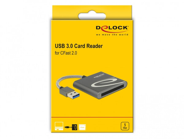 DeLOCK 91525 kortlæser USB 3.2 Gen 1 (3.1 Gen 1) Grå
