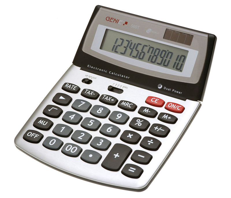 Genie 560 T regnemaskine Desktop Skærm Sort, Sølv