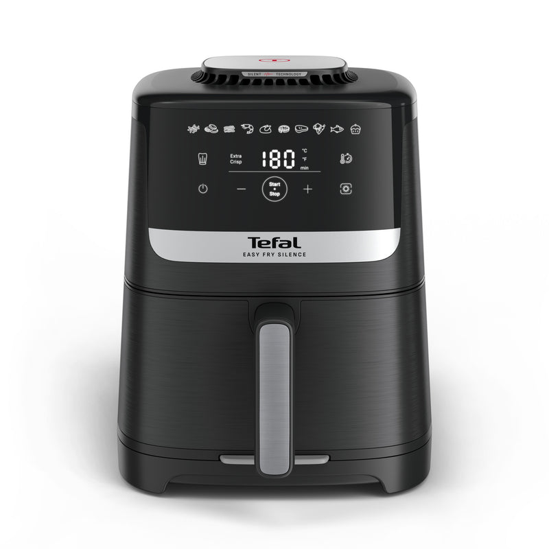 Tefal Easy Fry Silence EY5528E0 frituregryde Enkelt 5 L Enkeltstående Varmluftsteger Sort, Rustfrit stål