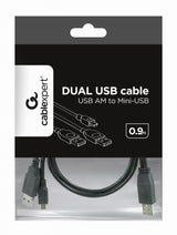 Gembird 0.9m 2x USB 2.0 A/mini-B M USB-kabel 0,9 m Micro-USB A Mini-USB B Sort