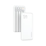 DUDAO K6Pro Universal 10000mAh Power Bank with USB Cable Type C Lightning white Hvid