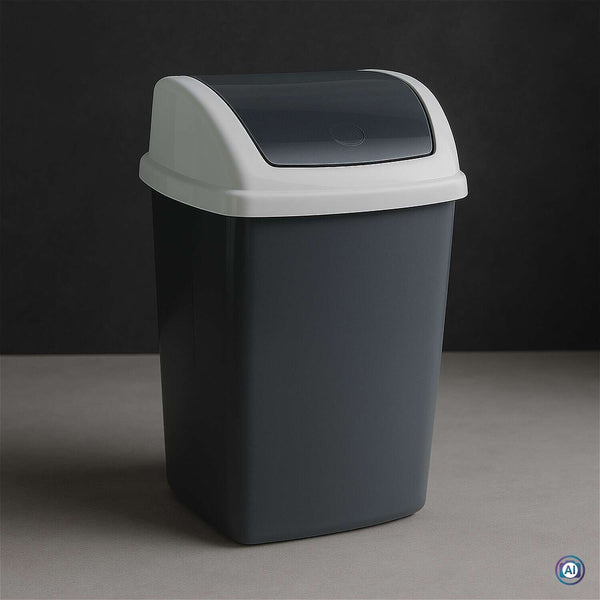 MAUL 9520587 skraldespand 5 L Rektangulær Plast, Polypropylen (PP) Mørkegrå, Hvid