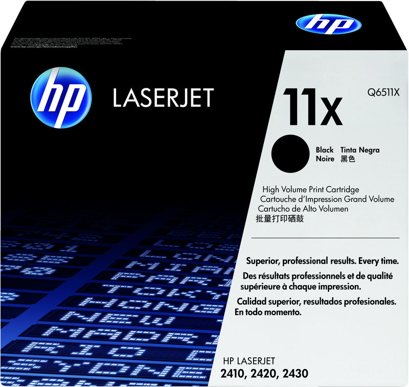 HP 11X High Yield Black Original LaserJet Toner Cartridge tonerpatron 1 stk Sort