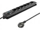 Qoltec 50111 overspændingsbeskytter Sort 6 AC stikkontakt(er) 230 V 1,8 m
