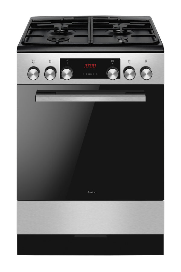 Amica 6123GE3.39HZpTsDpFA(XsxV) PIZZA Fritstående komfur Elektrisk Gaskomfur Rustfrit stål