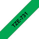 Brother TZE-731 etiketbånd Sort på grøn