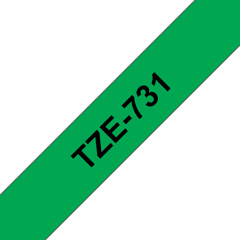Brother TZE-731 etiketbånd Sort på grøn