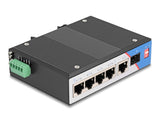DeLOCK 80164 netværksswitch Gigabit Ethernet (10/100/1000) Strøm over Ethernet (PoE) DIN rail Sort