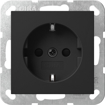 GIRA System 55 stikkontakt Schuko Sort