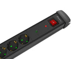 Lanberg SP1-05F-0300-BK stikdåse 3 m 5 AC stikkontakt(er) Indendørs Sort