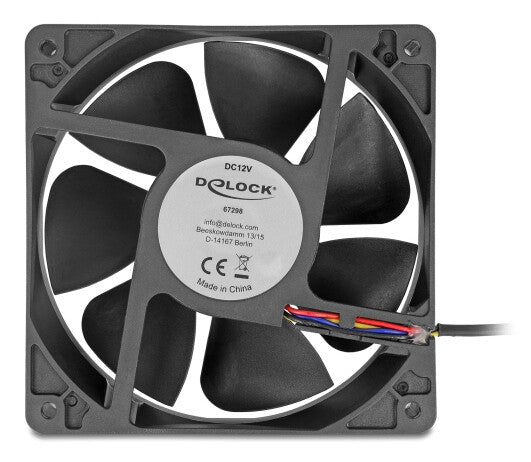 DeLOCK 67298 Computerkølesystem Computerkabinet Ventilator 12 cm Sort 1 stk