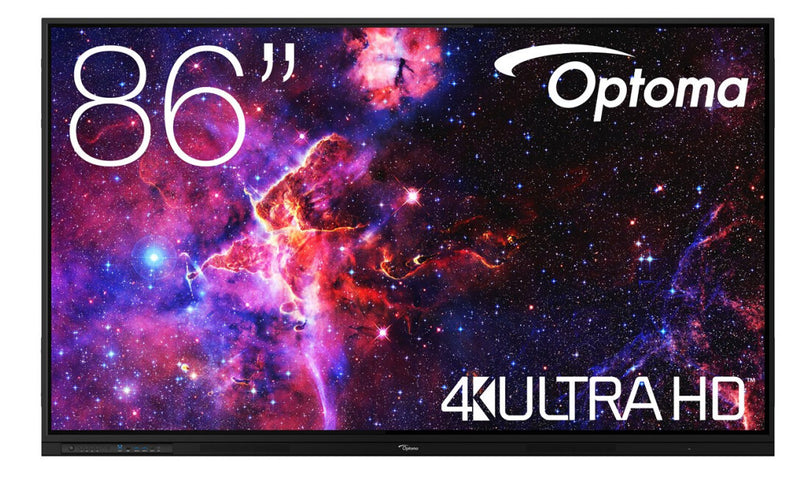Optoma H1F0H08BW101 Interaktivt whiteboard 2,18 m (86") 3840 x 2160 pixel Berøringsskærm Sort USB