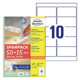 Avery L4744REV-65 print etiket Hvid Selvklæbende printeretiket