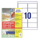 Avery L4744REV-65 print etiket Hvid Selvklæbende printeretiket