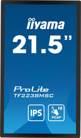 iiyama TF2238MSC-B1 computerskærm 53,3 cm (21") 1920 x 1080 pixel Fuld HD LED Berøringsskærm Sort