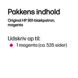 HP Original 951-blækpatron, magenta