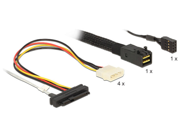 DeLOCK 83390 Serial Attached SCSI (SAS)-kabel 0,5 m Flerfarvet