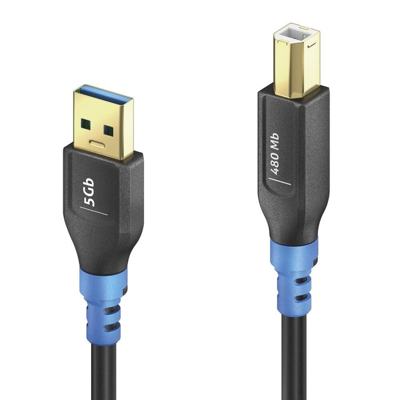 PureLink FI-U200-003 USB-kabel USB 2.0 0,3 m USB A USB B 480 Gbit/sek. Sort, Blå