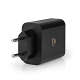 Nedis WCPD65W130BK oplader til mobil enhed Universel Sort Vekselstrøm Hurtig opladning Indendørs