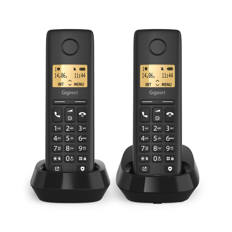 Gigaset BASIC 100 DUO Analog/DECT-telefon Nummervisning Sort