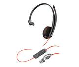 HP Poly Blackwire 3210 Monaural USB-C Headset +USB-C/A Adapter