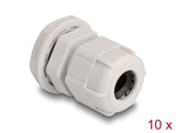 DeLOCK 60654 kabelforskruning Grå Plast 10 stk